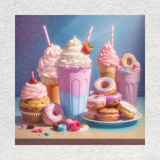 Vintage Sweet Candy Donut Art by Flowering Away